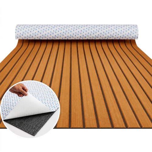 VEVOR båtgulv, EVA-skum båtdekk 240 x 116,8 cm, sklisikkert selvklebende gulv, 2,8 m² marint teppe for båter, yachter, pontonger, kajakkdekk