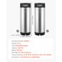 VEVOR Corny Keg, 5 Gallon Ball Lock Keg, SUS304 Cold Brew Kegs with Dual Rubber Handles & Heavy-Duty Rubber Bottom, Brewing Equipment for Home Brewing Party, 2 PCS