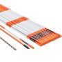 VEVOR Driveway Markers, 100PCS 122 cm, 0.79 cm Diameter, Orange Fiberglass Poles Snow Stakes with Reflective Tape, 30.48 cm Steel Drill Bit & Protection Gloves for Parking Lots, Walkways Easy Visibility