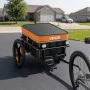 VEVOR Bike Cargo Trailer 45 kg 2-in-1 Pushcart Heavy-Duty Bicycle Wagon, with Waterproof Cover, 178 mm & 406 mm Wheels, Reflector, Carbon Steel Frame, Fits 559-711 mm Bike Wheels, for Carrying Cargo