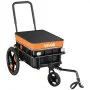 VEVOR Bike Cargo Trailer 45 kg 2-in-1 Pushcart Heavy-Duty Bicycle Wagon, with Waterproof Cover, 178 mm & 406 mm Wheels, Reflector, Carbon Steel Frame, Fits 559-711 mm Bike Wheels, for Carrying Cargo
