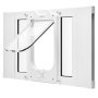 VEVOR katteluke for vindu, justerbar for å passe vindusbredde 584–711 mm, 4 sikre låsemoduser, aluminiumsramme og svært gjennomsiktig glass, magnetisk lukking, værbestandig hurtigmontert kjæledyrluke for katter, hvit