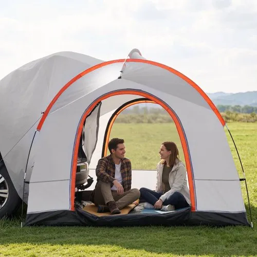 VEVOR baktelt 250 x 250 x 200 cm, biltelt bakluke inkludert dobbelt telt PU 2000 mm vanntett, egnet for camping, eventyr, fotturer, piknik osv.