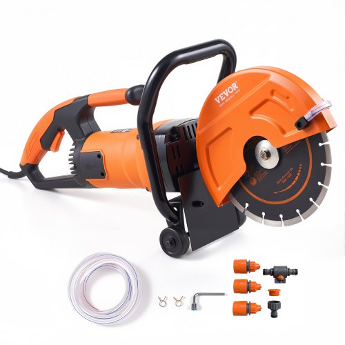 VEVOR 9"/22,9 cm elektrisk betongsag våt-/tørrsag med vannpumpe og blad
