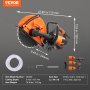 VEVOR 14"/35,6 cm elektrisk betongsag våt-/tørrsag med vannpumpe og blad