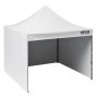 VEVOR Pop Up Baldakin Telt Utendørs Gazebo Telt 304,8 x 304,8 cm med sidevegger og pose hvit