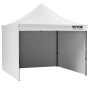 VEVOR Pop Up Baldakin Telt Utendørs Gazebo Telt 304,8 x 304,8 cm med sidevegger og pose hvit