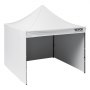 VEVOR Pop Up Baldakin Telt Utendørs Gazebo Telt 304,8 x 304,8 cm med sidevegger og pose hvit