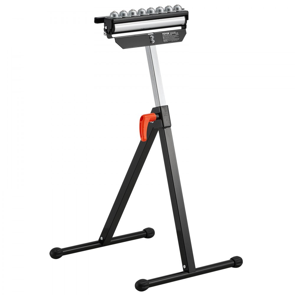 VEVOR rullestativ, 136 kg lastekapasitet, 68–108 cm justerbar høyde, sammenleggbar kraftig med 29,2 cm polert flerveis rullehode, for bordsagutmating for trebearbeiding, forlengelsesstøtte