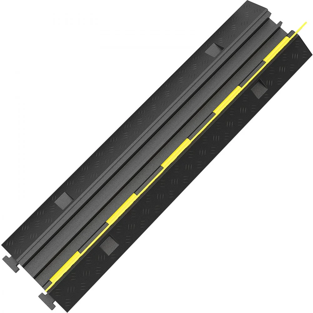 VEVOR Kabelbeskyttelsesrampe for kabelgjennomføringer i gulv; PVC/gummi, for modulære kabler, lastekapasitet: 4989 kg, for kontor/idrettsbaner, 101 x 24,5 x 5 cm