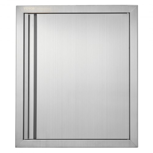 VEVOR BBQ-tilgangsdør, 457x533 mm enkel utendørs kjøkkendør, innfelt dør i rustfritt stål, vertikal veggdør med innfelt håndtak, for grilløy, grillstasjon, utendørsskap