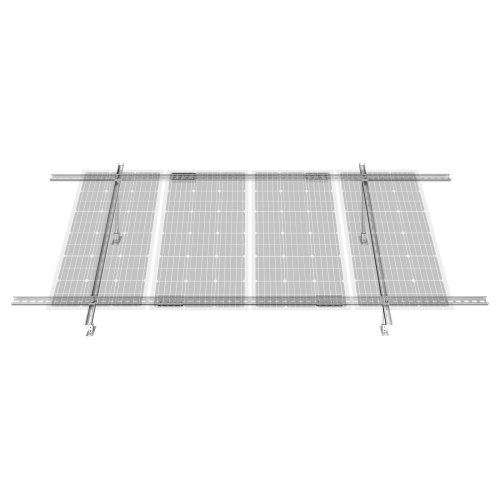 VEVOR monteringsbraketter for solcellepaneler, 30°-60° justerbare flerdelte solcellepanelbraketter for 1-4 solcellepaneler, bakkemontert solcellepanelstativ i karbonstål for gårder, bobiler, båter, off-grid-systemer