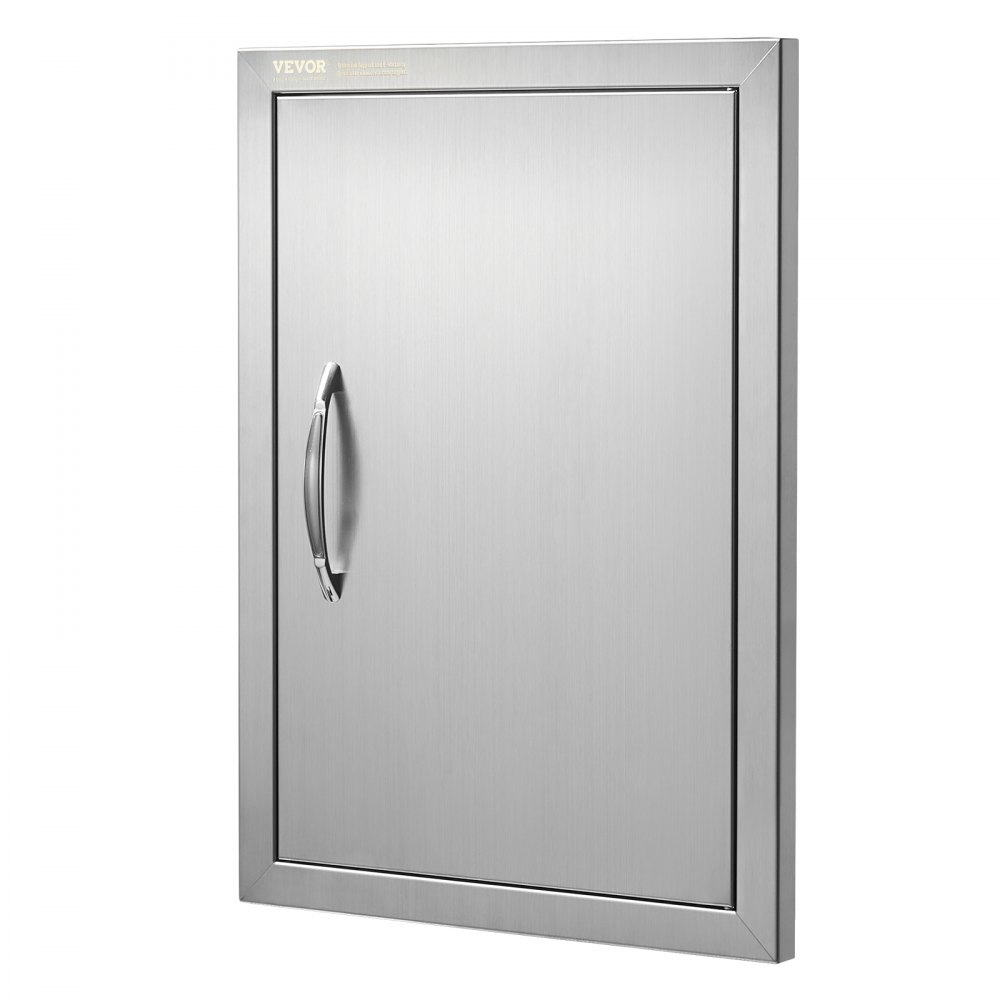 VEVOR BBQ Access Door, 407x559 mm Single Outdoor Kitchen Door, Stainless Steel Flush Mount Door, Wall Vertical Door with Handle, for BBQ Island, Grilling Station, Outside Cabinet