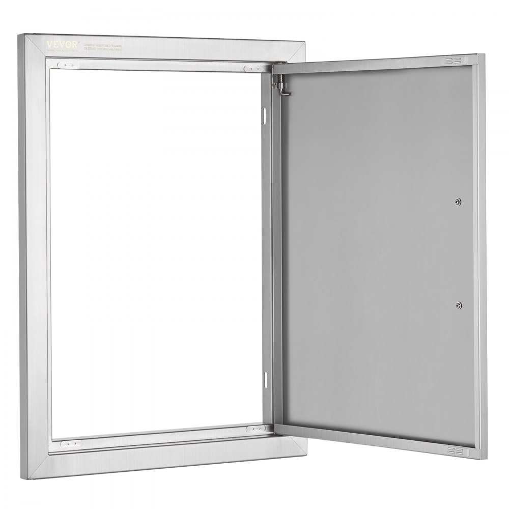 VEVOR BBQ Access Door, 407x559 mm Single Outdoor Kitchen Door, Stainless Steel Flush Mount Door, Wall Vertical Door with Handle, for BBQ Island, Grilling Station, Outside Cabinet