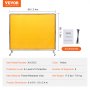 VEVOR sveiseskjerm med ramme, 6' x 8' sveisegardinskjerm, flammehemmende vinylsveiseskjerm på 4 svingbare hjul (2 låsbare), bevegelig og profesjonell for verksted/industri, gul