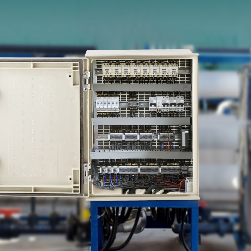 VEVOR NEMA glassfiberskap, 40x30x20 cm NEMA 4X glassfiber elektrisk boks, IP66 vanntett og støvtett, utendørs/innendørs elektrisk koblingsboks, med monteringsplate