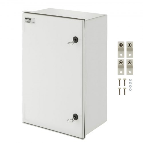 VEVOR NEMA stålskap, 60x40x23 cm NEMA 4X glassfiber elektrisk boks, IP66 vanntett og støvtett, utendørs/innendørs elektrisk koblingsboks, med monteringsplate
