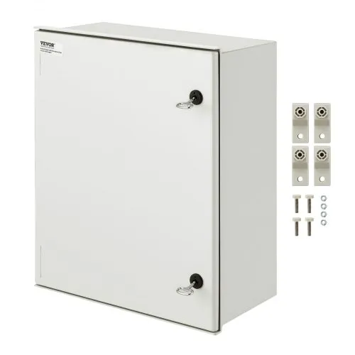 VEVOR NEMA stålskap, 60x50x23 cm NEMA 4X glassfiber elektrisk boks, IP66 vanntett og støvtett, utendørs/innendørs elektrisk koblingsboks, med monteringsplate
