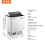 VEVOR badstuovn, 8 kW elektrisk badstuovn, 400 V 3 N bærbar innendørs/utendørs badstuovn med 3 timer, innebygde kontroller for 8–12 m³ hjem, kommersielt hotellspa-dusj, slitesterkt rustfritt stål 430