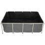 VEVOR Canvas Fish Pond, 470 Gal Above Ground Fish Pond, PVC Koi Tank with Clear Viewing Panel, Rectangular Goldfish Tank with Stainless Steel Frame & Drain Valve, for Breeding Koi, Irrigation(Black)