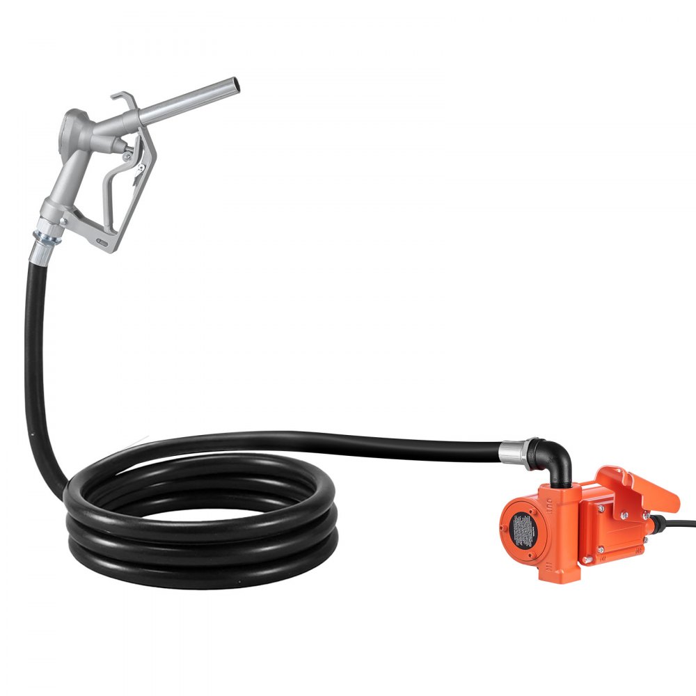 VEVOR drivstoffoverføringspumpe, 12V DC 57 L/min, støpejerns dieseloverføringspumpesett, med manuell dyse, utløpsslange, overopphetingsbeskyttelse, strømkabel, eksplosjonssikker, for bensin, diesel, parafin