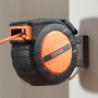 VEVOR Retractable Air Hose Reel, 3/8IN x 50FT Hybrid Air Hose Max 300PSI, Air Compressor Hose Reel Auto-Rewind with 5FT Lead in, Ceiling/Wall Mount Enclosed PP Reel & Built-in 180° Swivel Bracket