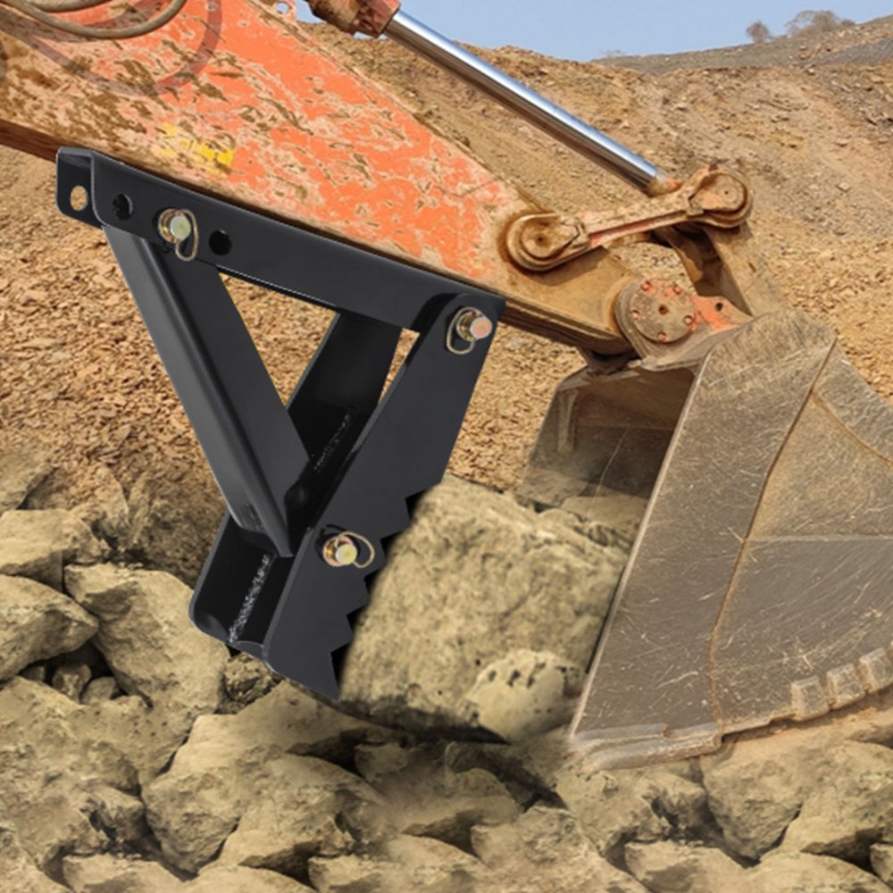 VEVOR 18" gravemaskintommel, 1/2" tanntykkelse Ekstra kraftig gravemaskintommel, svart stål sveiset på-tommelfeste med 12 mm bolt-på-design Justerbar mekanisk tommel for gravemaskin/gravemaskin