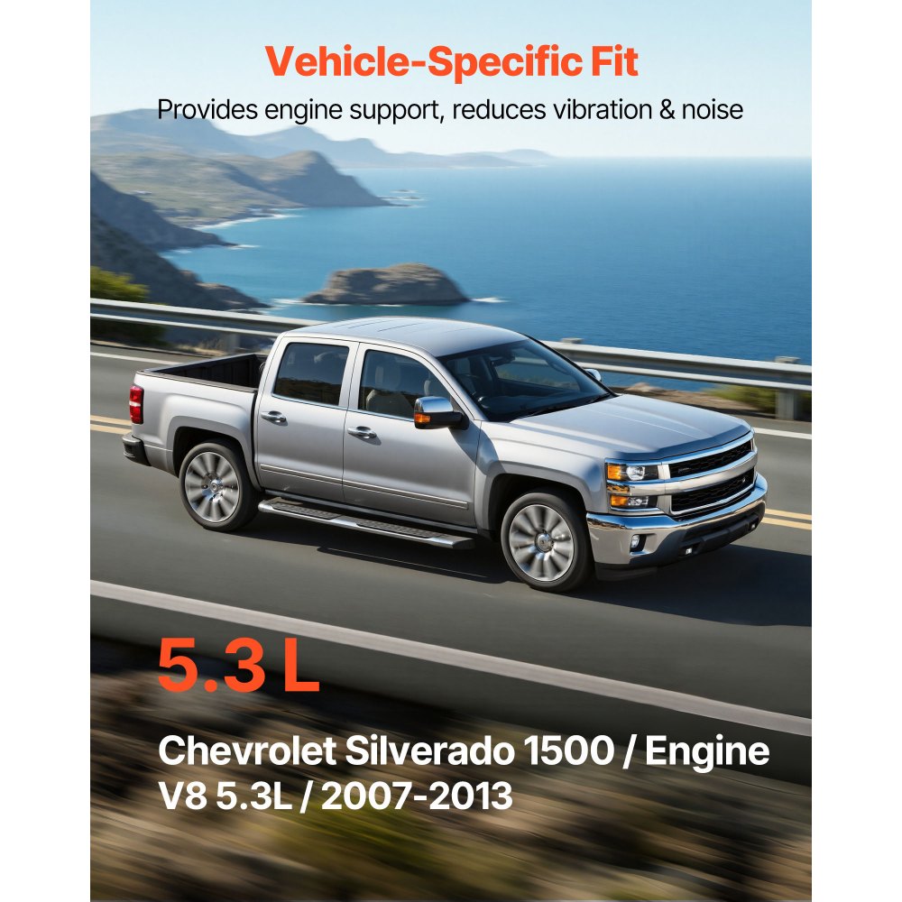 VEVOR motor- og girkassemonteringssett, sett med 3, kompatibel med 2007–2013 Chevrolet Silverado 1500 5.3L V8, erstatter OE# A5365, A5365, A2638, sikker støtte