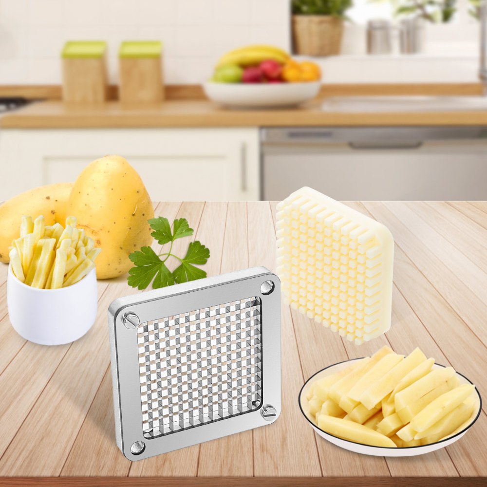 VEVOR Pommes frites-kutter, reserveblad og skyveblokk, 1/4-tommers, 3 deler
