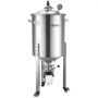 VEVOR Stainless Steel Conical Fermenter, 16 Gal/60L Home Brewing Fermenation Tank, Brew Bucket Fermentor with Conical Bottom, 3 Caster Wheels, Lid, Handle & Thermometer, for Wine, Beer Fermentation