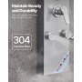 VEVOR Shower Panel Tower System with Rainfall Shower Head, 49 in Brushed Stainless Steel Shower Column, 3-Function Faucet, High Pressure Wall-Mount Rain Massage System with 6 Body Jets and Handheld