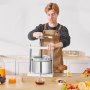 VEVOR 1.45 Gal/5L Fruit Wine Press, 2 Stainless Steel Barrels, Manual Juice Maker, Cider Apple Grape Tincture Honey Olive Oil Making Press with Triangular Handle for Outdoor Kitchen Home