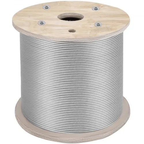 VEVOR 1/4" rustfritt stålkabel 200FT, T304 7x19 tettere kjernekabel rekkverkssystem ståltau flydekk rekkverksett gjerdetråd