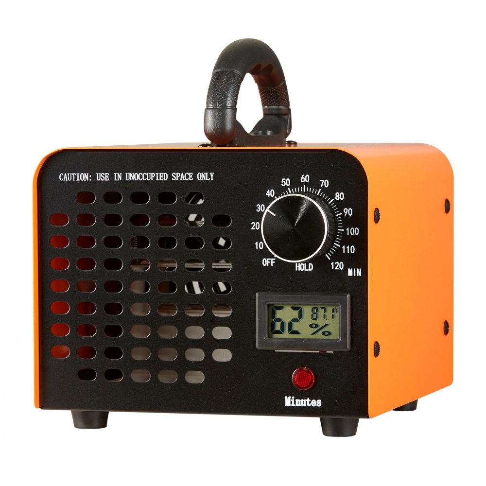 VEVOR ozongenerator, 12000 mg/t ozonmaskin luktfjerner, kommersiell/industriell ozongenerator med høy kapasitet, luftioniseringsmaskin for hjemmet med tidsinnstilling på 0–120 minutter for rom, biler, kjæledyr