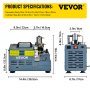 VEVOR høytrykkskompressor, 4500PSI/30MPA høytrykksluftkompressor, 1800W 220V automatisk trykkavlastende luftgeværkompressor egnet for paintball-luftgevær, PCP-gevær, dykkerflaske