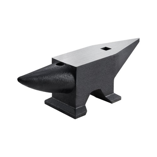 VEVOR støpt stålambolt, 60 kg ambolt i ett horn med stor benkeplate og stabil base, robust rund hornambolt med høy hardhet, smed, for bøying og forming