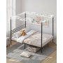VEVOR Queen Size Canopy Bed Frame, Metal Canopy Bed with Four Posters Design, Heavy Duty Steel Slats Support, Underbed Storage Space, No Box Spring Needed, Easy Assembly, Black