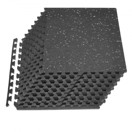 VEVOR Puslespillmatte, 12 deler treningsmatter, 610 x 610 x 20 mm, sett med EVA-skummatter med høy tetthet, myke gummifliser, beskyttende gulvpolstring med grå prikker for hjemmegym og kontor