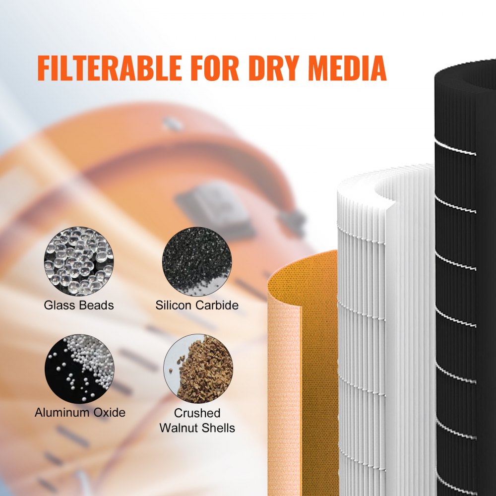 VEVOR Dust Collection System: 1450W Dust Collector Media Reclaimer with 6.8 L Capacity - Universal Fit for Sandblaster Cabinets and Media Blasters
