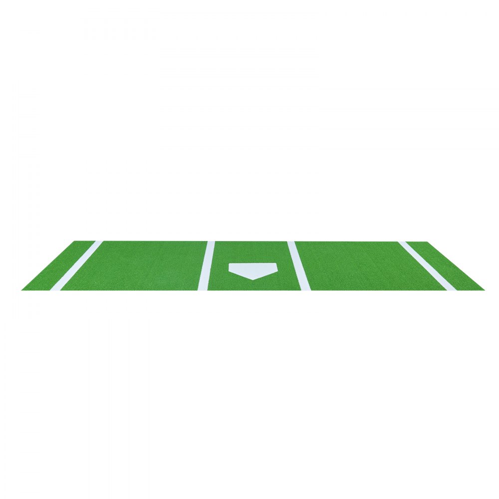 VEVOR Baseball Slagmatte, 366x183cm Batting Cage Mat, Batters Box Turf Mats, Softball Batting Treningsutstyr med Home Plate og Anti-Fade Turf, Bærbart Treningshjelpemiddel for Innendørs Utendørs, Grønn