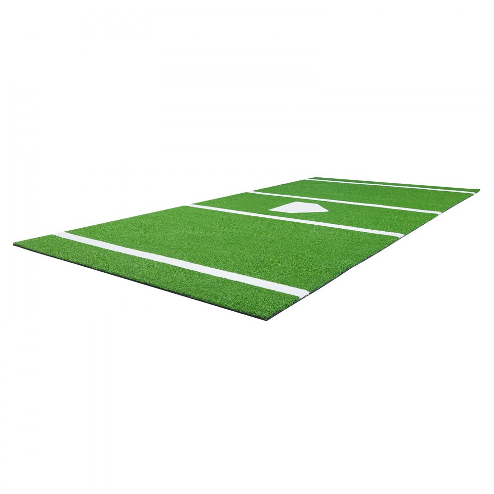 VEVOR Baseball Slagmatte, 366x183cm Batting Cage Mat, Batters Box Turf Mats, Softball Batting Treningsutstyr med Home Plate og Anti-Fade Turf, Bærbart Treningshjelpemiddel for Innendørs Utendørs, Grønn