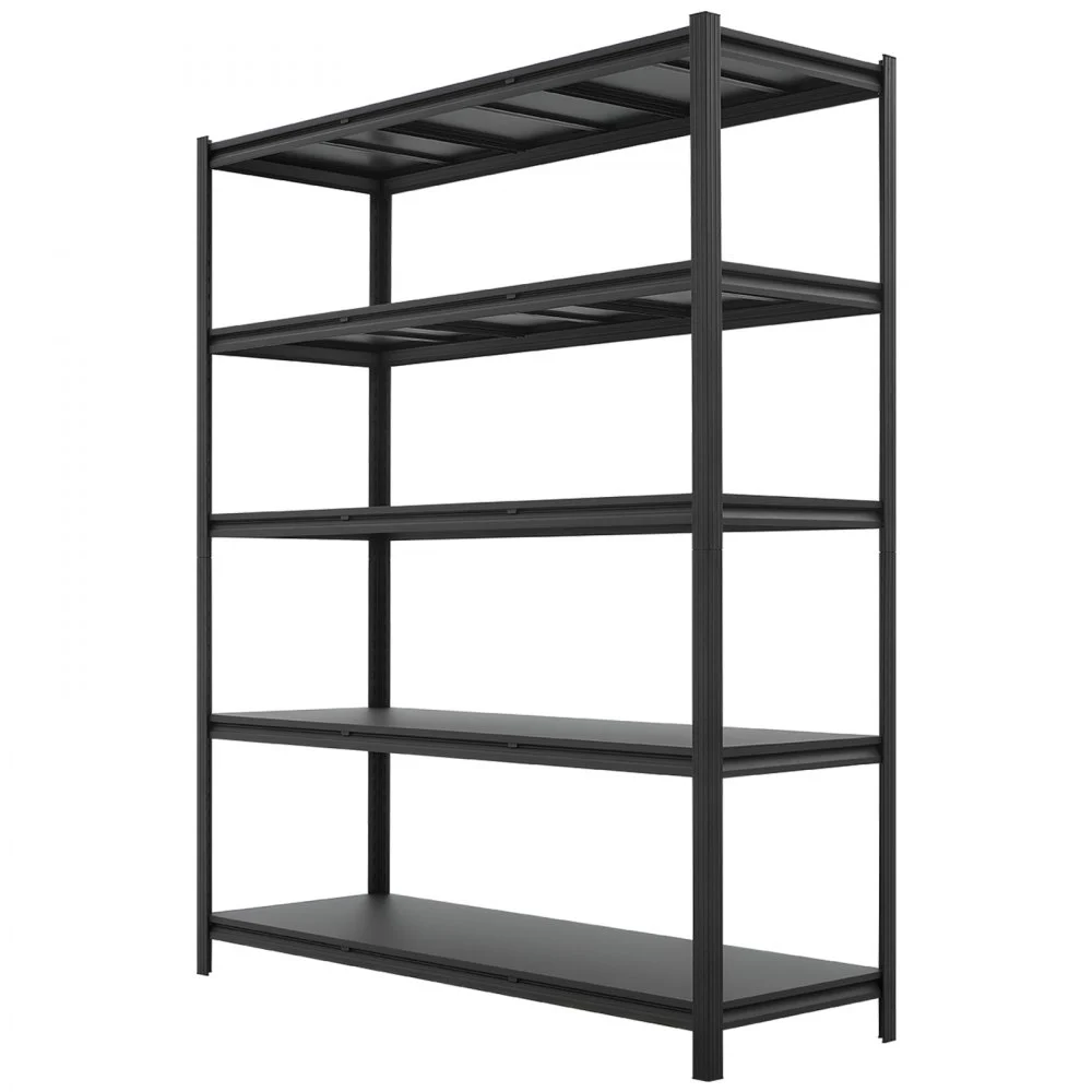 VEVOR Storage Shelves, 5-Tier Adjustable, 1360.8kg Capacity, Heavy Duty Garage Storage Shelving Unit, Metal Utility Rack Shelf, for Garage Workshop Warehouse Basement, 1511 mm W x 522 mm D x 1813 mm H