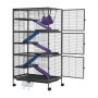 VEVOR Metal Small Animal Cage 149 cm 6-Tier Rolling Ferret Cage On Wheels, 13.97 mm Wire Spacing Large Cages with Hammock, Ramps, Tray & Doors for Ferret, Chinchilla, Sugar Glider, Guinea Pig, Rabbit
