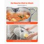 VEVOR Stainless Steel Stock Pot, 7.6 L Stainless Steel Stockpot with Glass Lid, PFOA-Free, PFAS-Free, Compatible with Gas Stoves, Induction Cooktops, Electric Stoves, for Soups, Stews, and Pasta