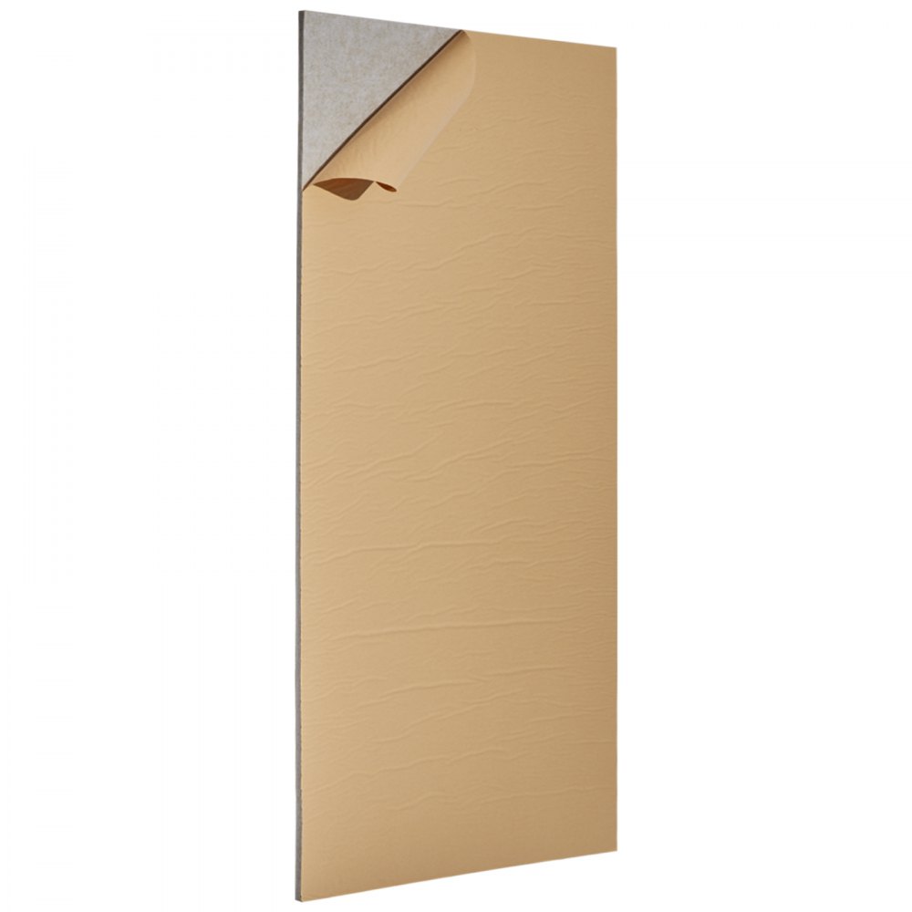 VEVOR 5 stk. akustiske paneler, 120 x 60 cm selvklebende lydisolerende skumpaneler, store polyesterfiber lydabsorberende veggfliser, ekkoabsorbering for hjemmestudio, kontor, kino, kamelfarget