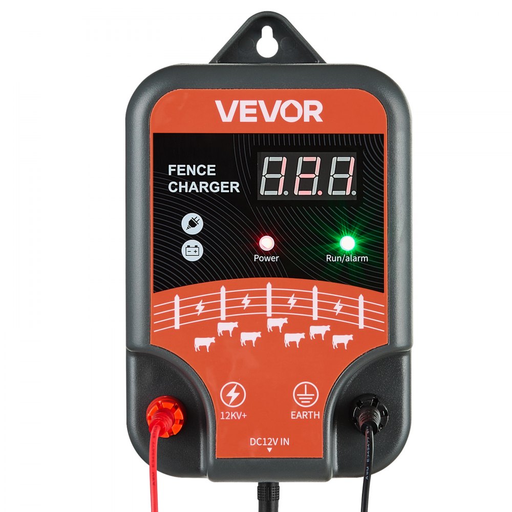 VEVOR elektrisk gjerdelader, 10kV 3J, AC DC elektrisk gjerdeaggregat med LED-indikator, 3 km rekkevidde, kraftig pluggbar gjerdelader, forhindrer inntrenging av ville dyr for husdyr og fjørfe