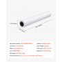 VEVOR storformatpapir, 609,6 mm x 45,7 m plotterrull, 8 ruller CAD-papirruller med 50,8 mm kjerne, 80 GSM plotterruller, for CAD-tegninger, tekniske planer, GIS-kart og arkitektoniske design