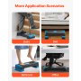 VEVOR Aerobic Exercise Step Platform, 28-tommers Workout Aerobic Stepper, Høydejusterbar Fitness Training Step Deck Trainer med 4 Risers, Sklisikker Benk for Home Gym Cardio Strength, Blå