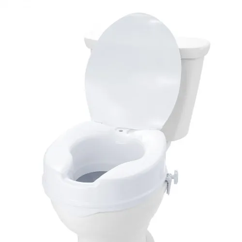 VEVOR Toalettseteforhøyer, Forhøyet toalettsete, 10 cm, 136 kg lastekapasitet, Universal toalettseteforhøyer, Skrustanglåsemekanisme, med toalettsete, for funksjonshemmede, pasienter, gravide kvinner