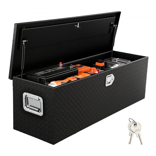 VEVOR 1219 x 381 x 381 mm verktøykasse for lastebillasteplass, låsbar 177 l lastebilboks verktøykasse oppbevaringsboks, 50 kg lastekapasitet verktøykasseorganisator for bobil, bil osv.